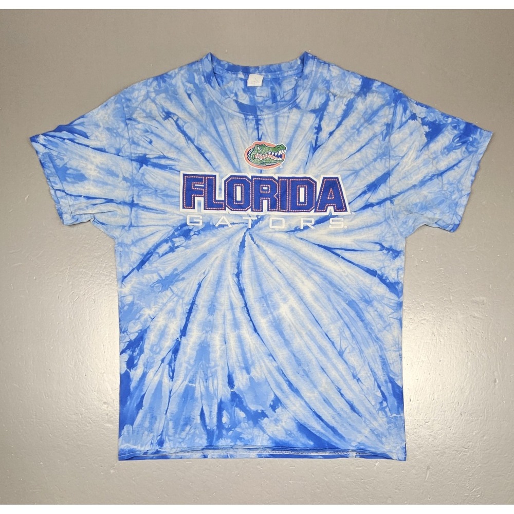 Florida Gators T-Shirt‎ Mens Large. Vintage Haynes Blue Tie-Dye University